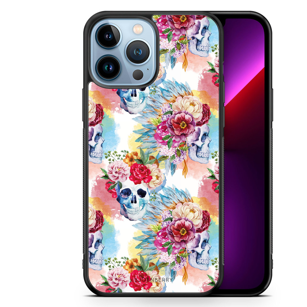 iPhone 13 Pro Max Case - Skulls And Flowers