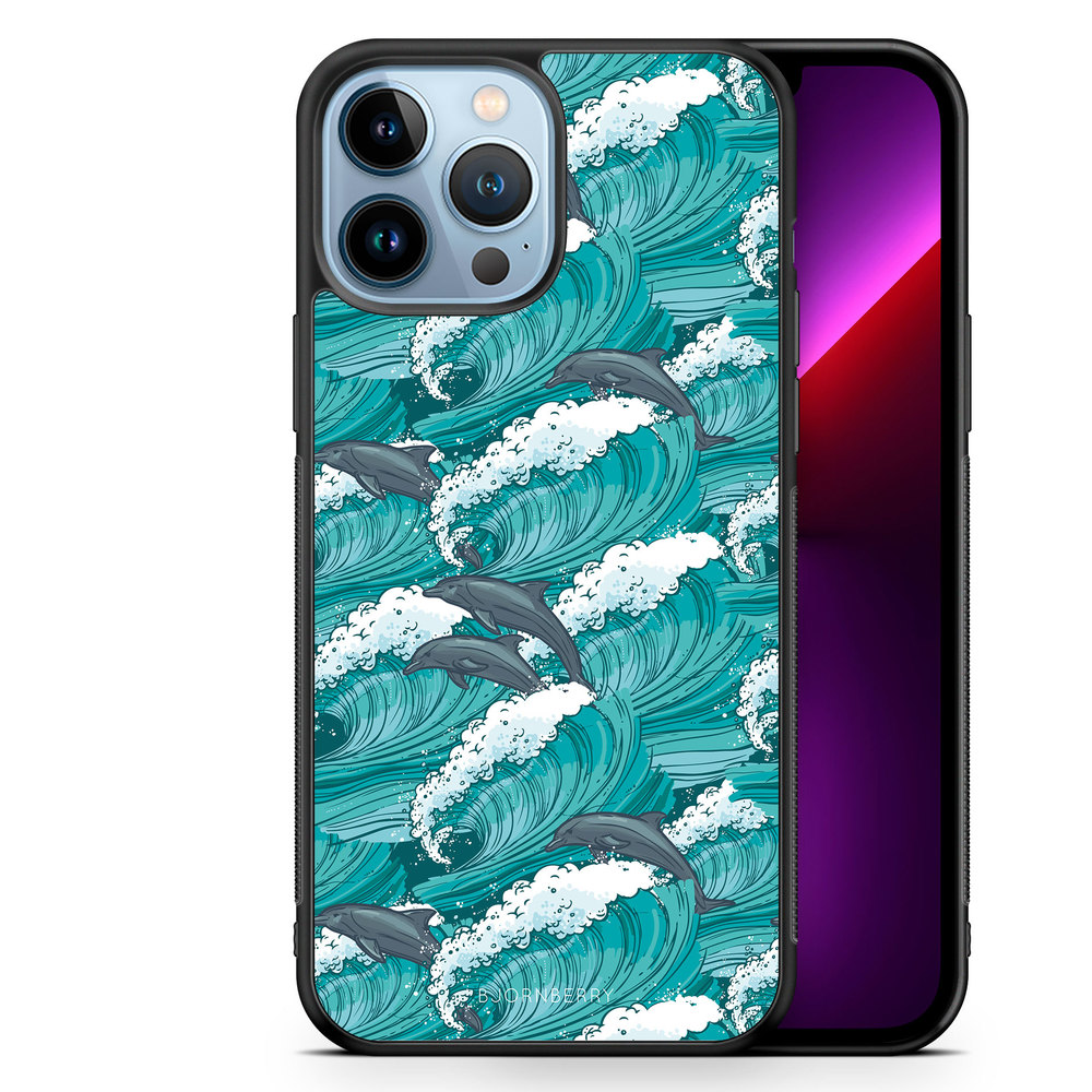 iPhone 13 Pro Max Case - Waves And Dolphins