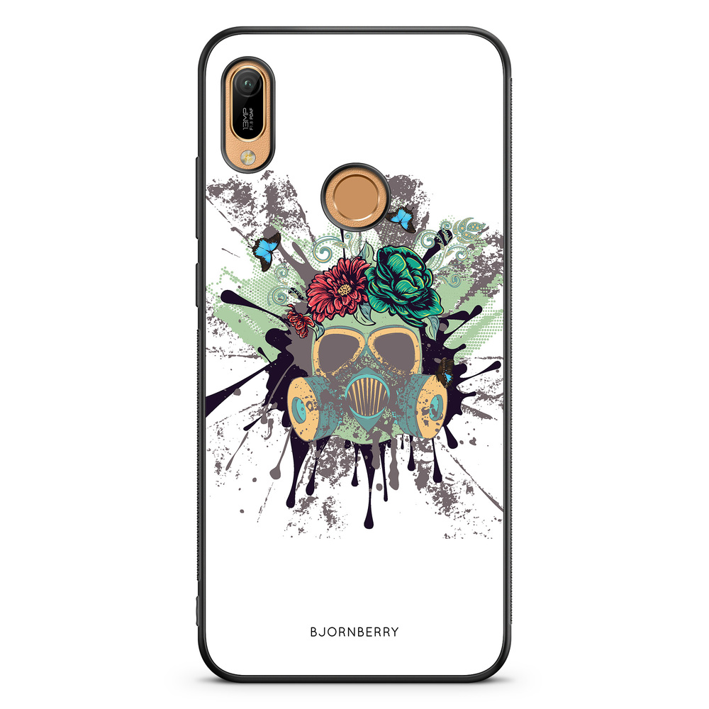 Huawei Y6 2019 Case - Gas Mask Flowers