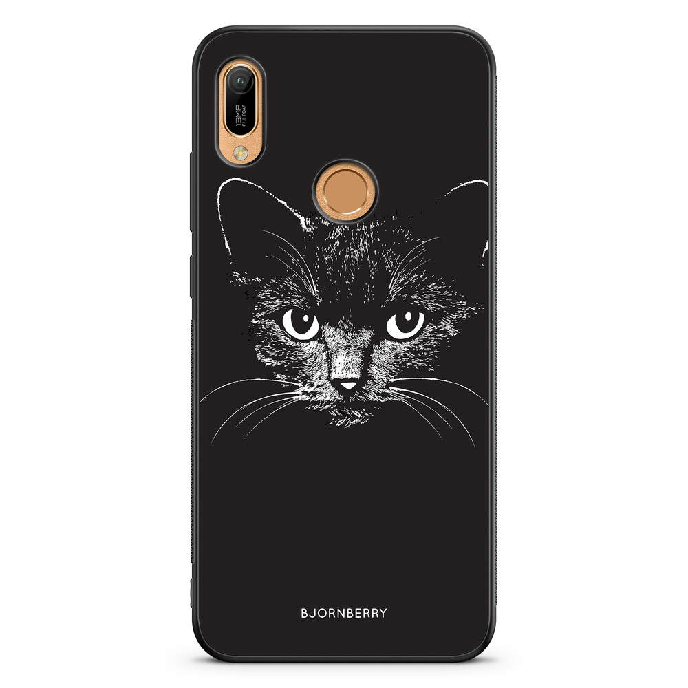 Huawei Y6 2019 Case - Black/White Cat