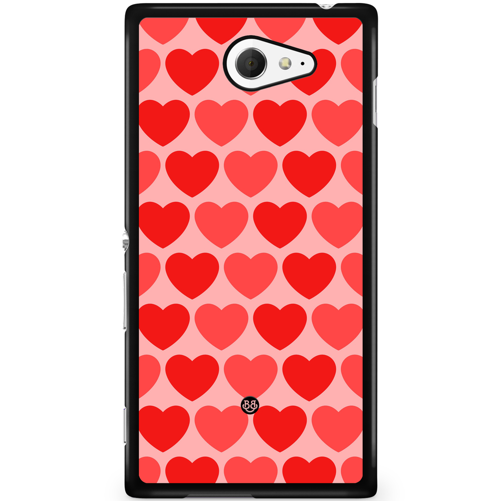 Sony Xperia M2 Aqua Case - Red Hearts