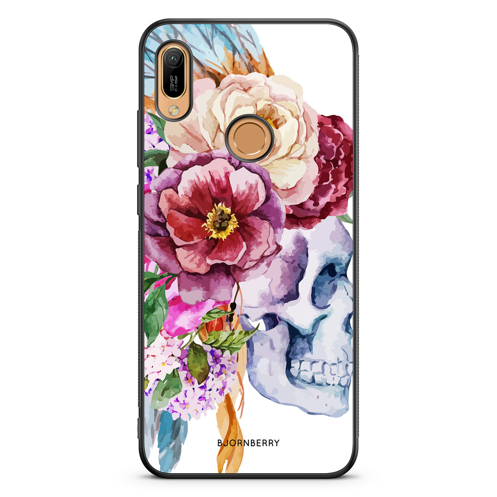 Huawei Y6 2019 Case - Skull & Flowers