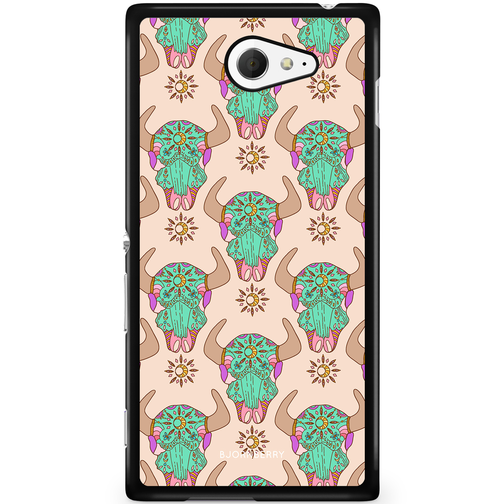 Sony Xperia M2 Aqua Case - Beautiful Skulls