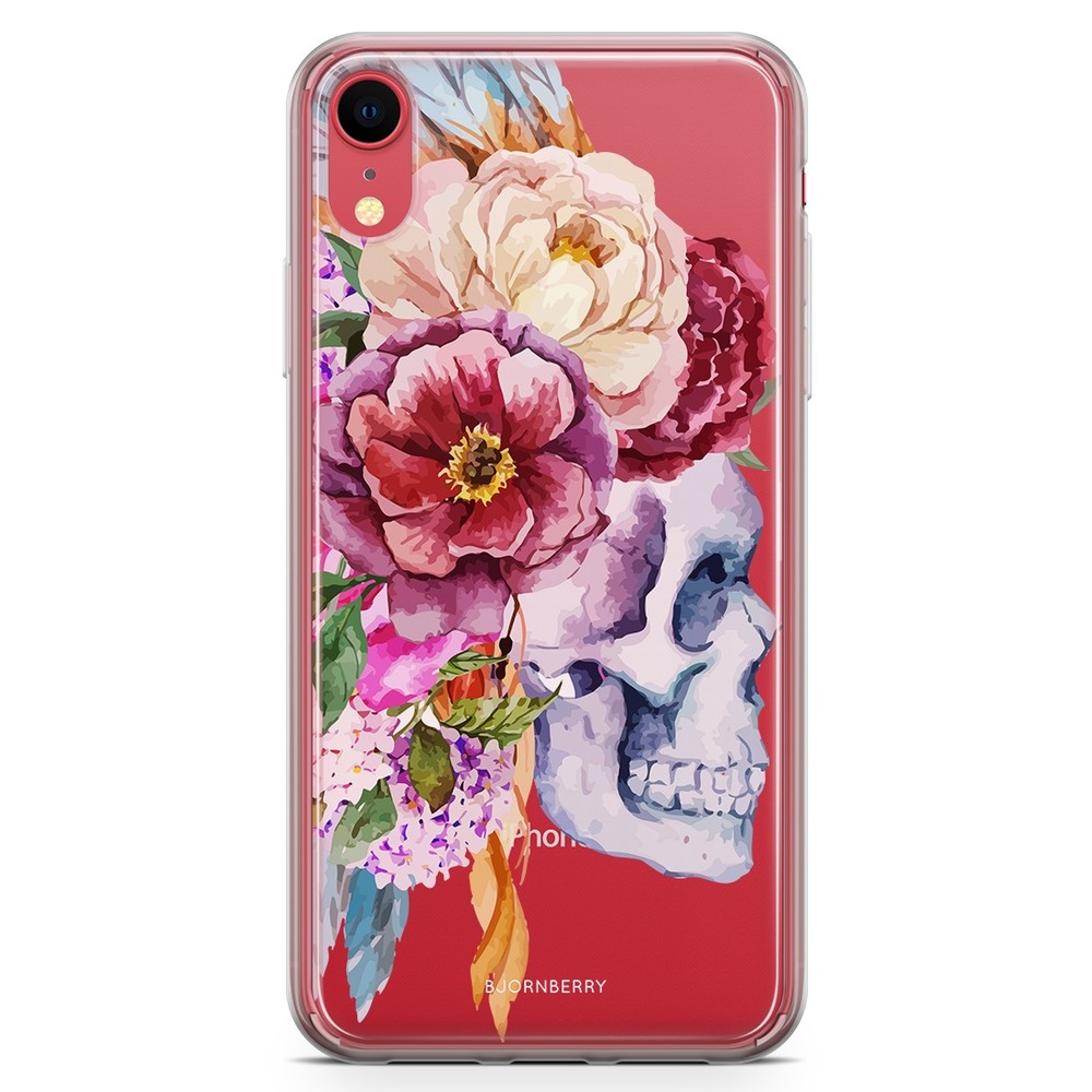 iPhone XR Fashion Case - Skull & Flowers