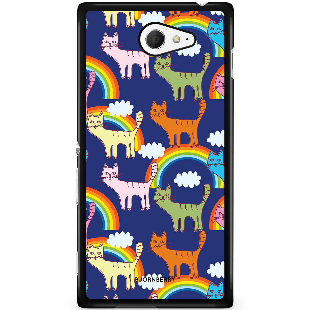 Sony Xperia M2 Aqua Case - Cats & Rainbows