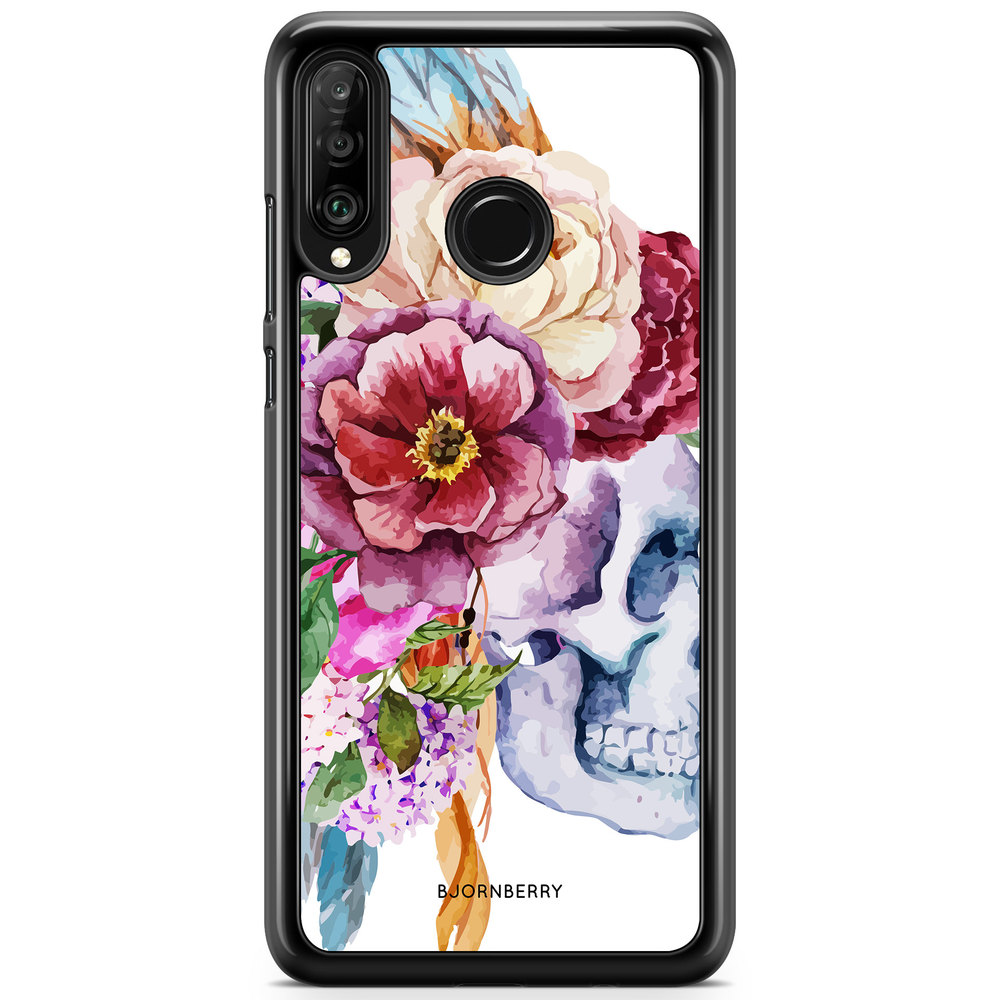 Huawei P30 Lite Case - Skull & Flowers