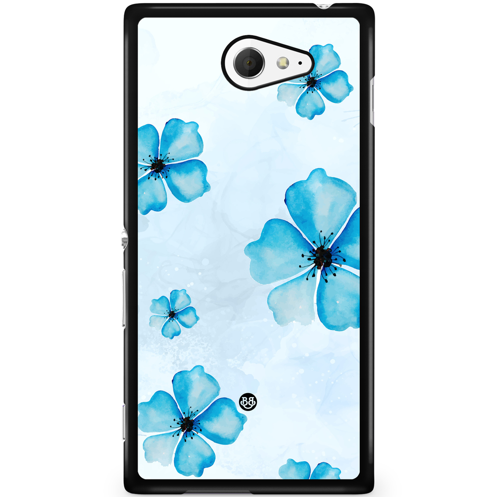 Sony Xperia M2 Aqua Case - WILD BLOOM - Blue Bloom