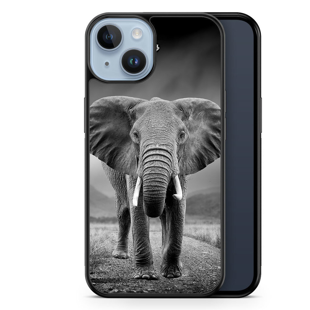 iPhone 14 Plus Case - Black/white Elephant