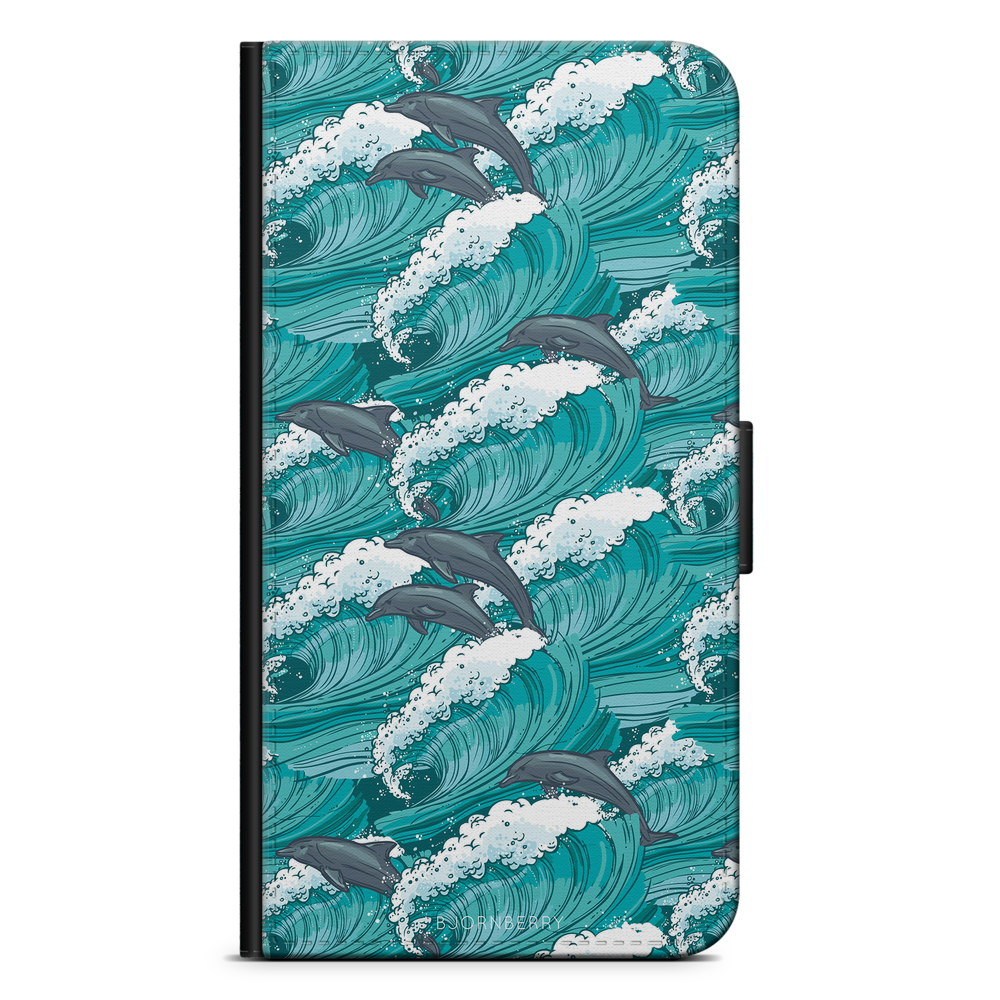 Huawei Honor 9 Wallet Case - Waves And Dolphins