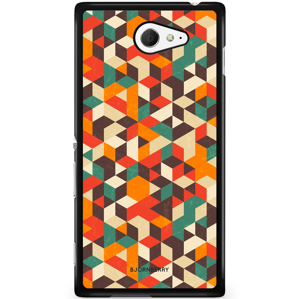 Sony Xperia M2 Aqua Case - Retro Geometric