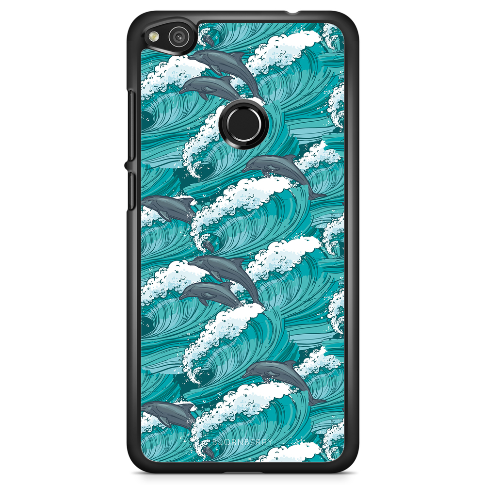 Huawei Honor 8 Lite Case - Waves And Dolphins