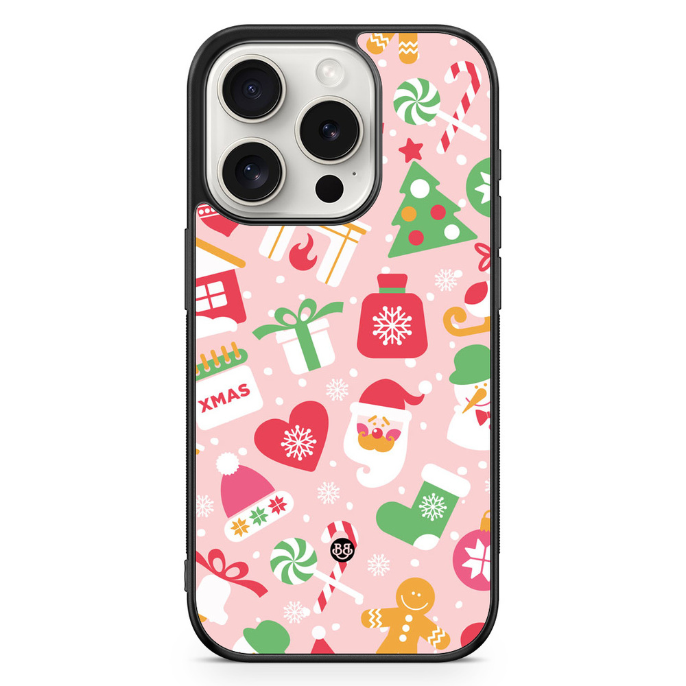 iPhone 15 Pro Case - Pink Christmas