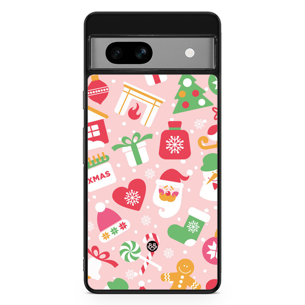 Google Pixel 7a Case - Pink Christmas