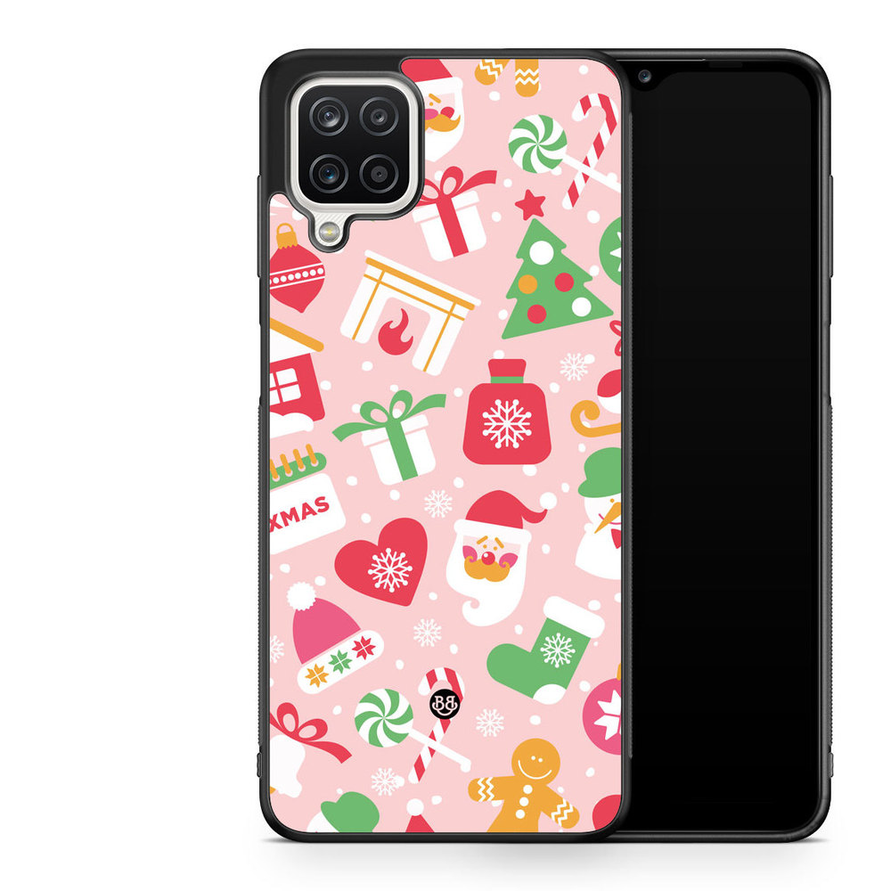 Samsung Galaxy A12 Case - Pink Christmas