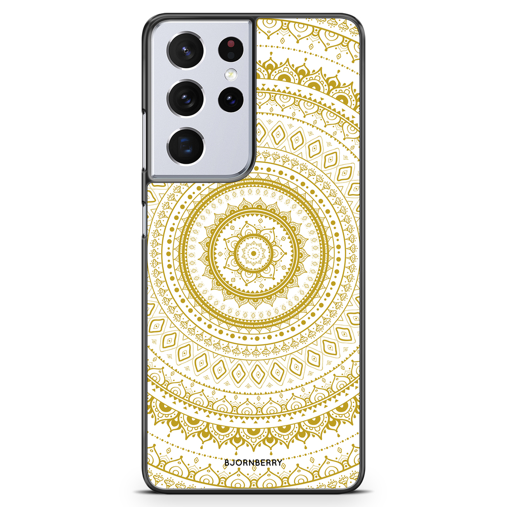 Samsung Galaxy S21 Ultra Case - White Gold Mandala