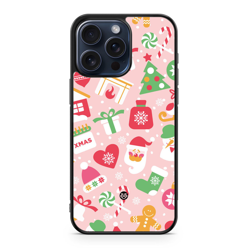 iPhone 15 Pro Max Case - Pink Christmas