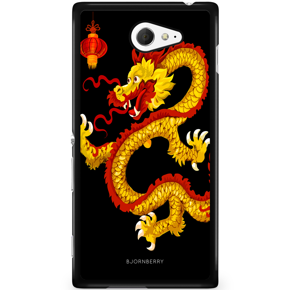 Sony Xperia M2 Aqua Case - Yellow Dragon