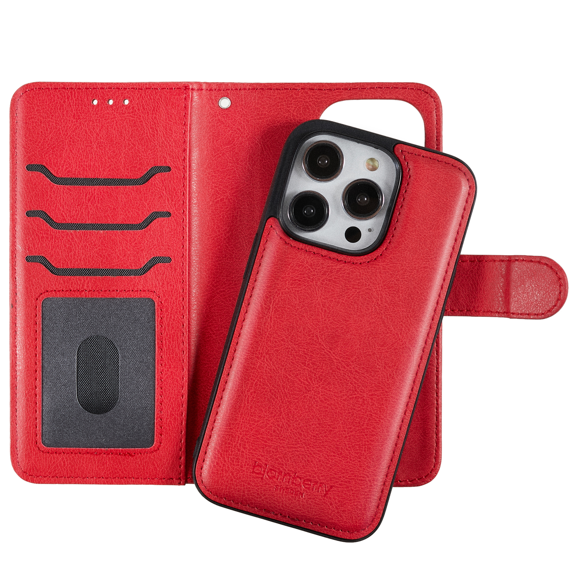 iPhone 14 Pro Max Magnet Wallet Case MONOGRAM - Red - 3
