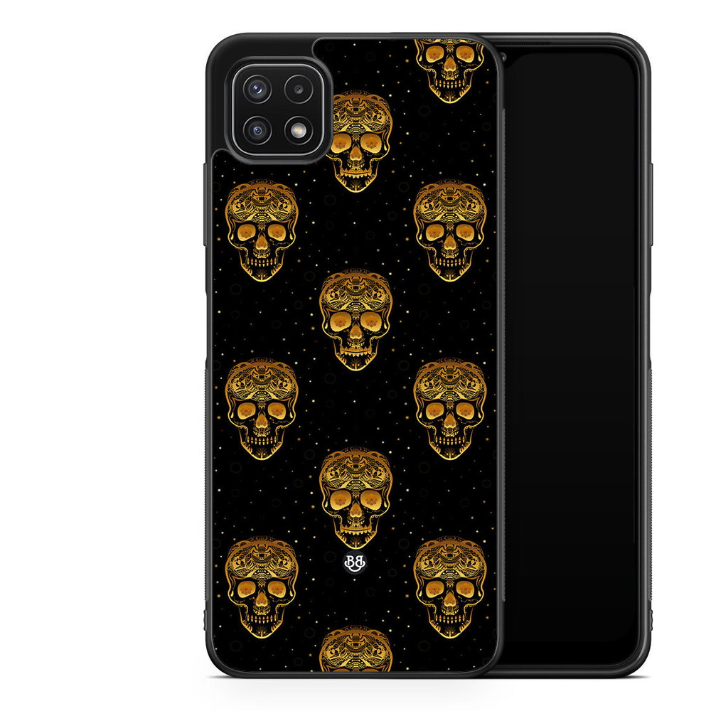 Samsung Galaxy A22 5G Case - Gold Skulls