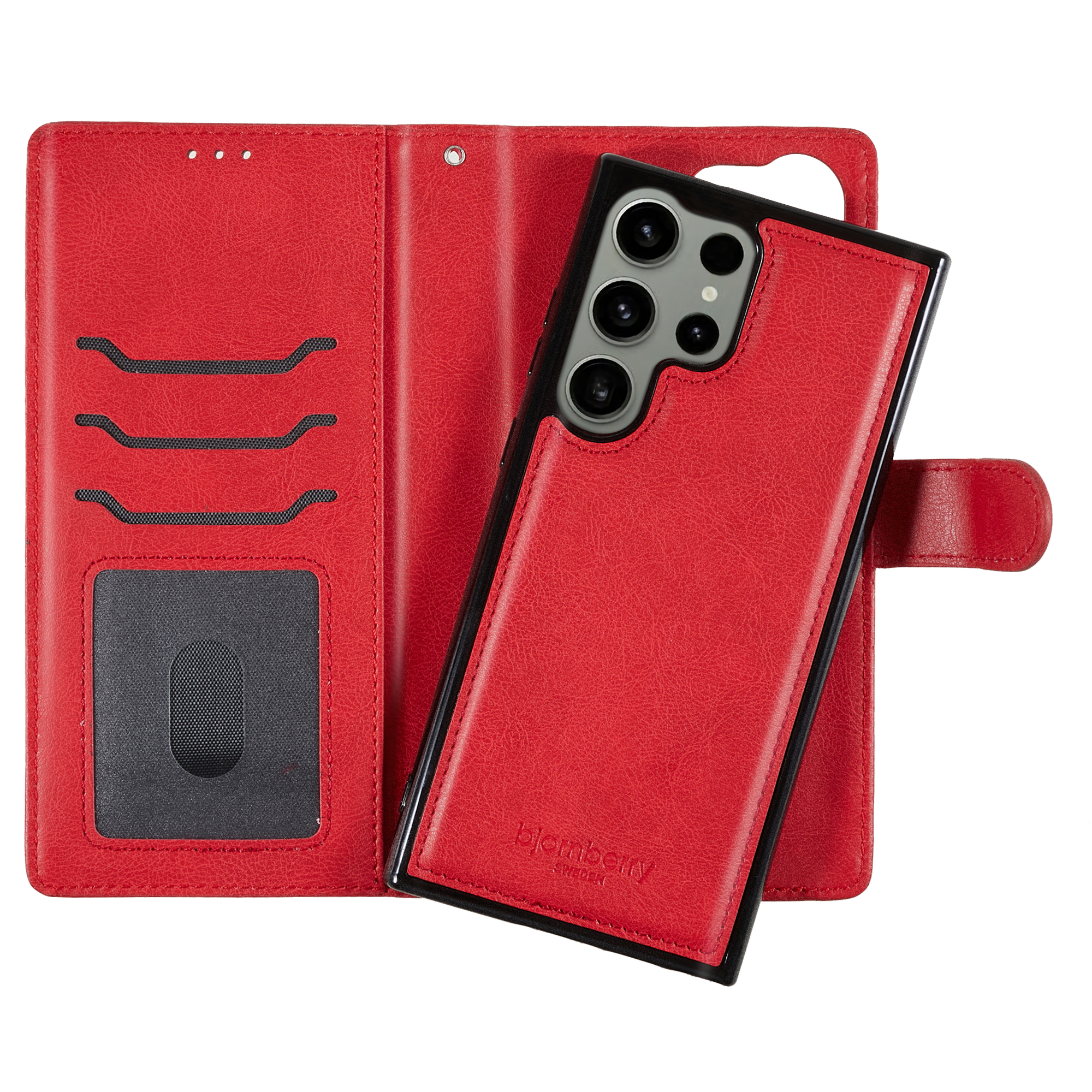 Samsung Galaxy S23 Ultra 5G Magnet Wallet Case MONOGRAM - Red - 3