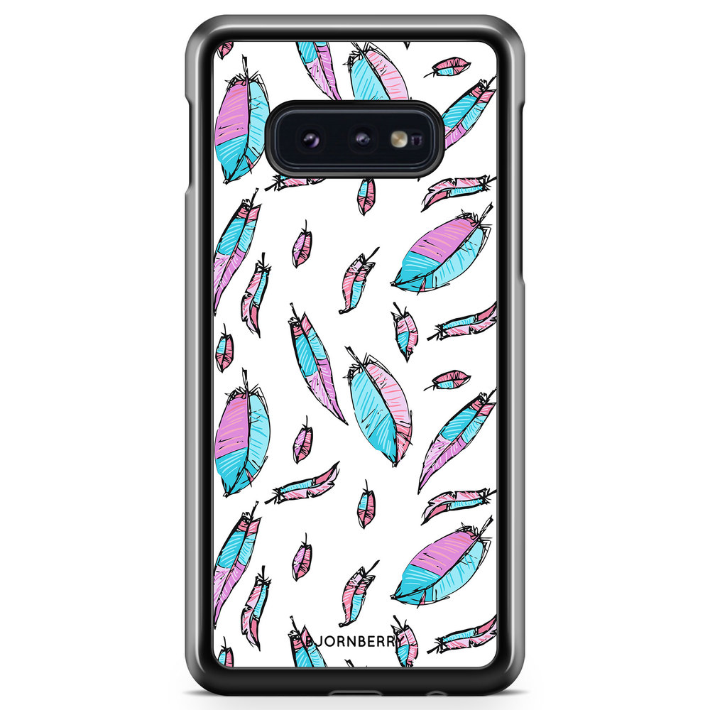 Samsung Galaxy S10e Case - Pink/Blue Feathers
