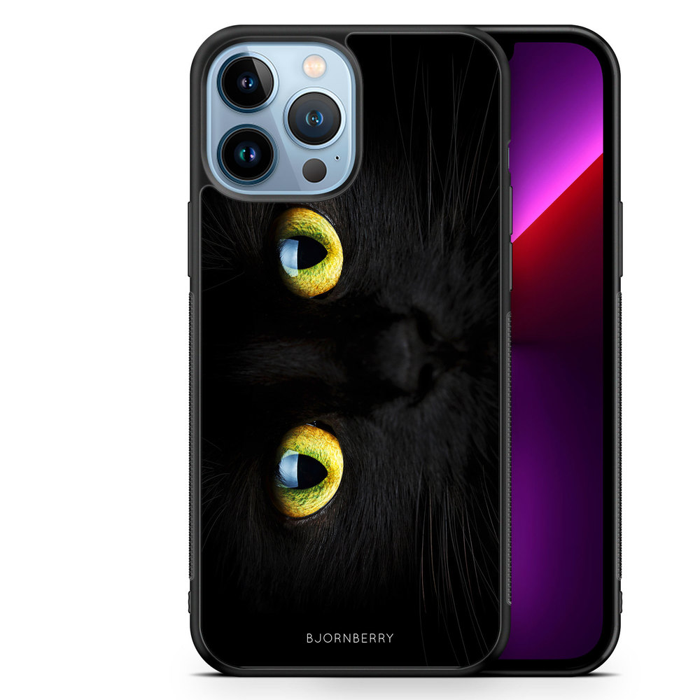 iPhone 13 Pro Max Case - Black Cat Close Up