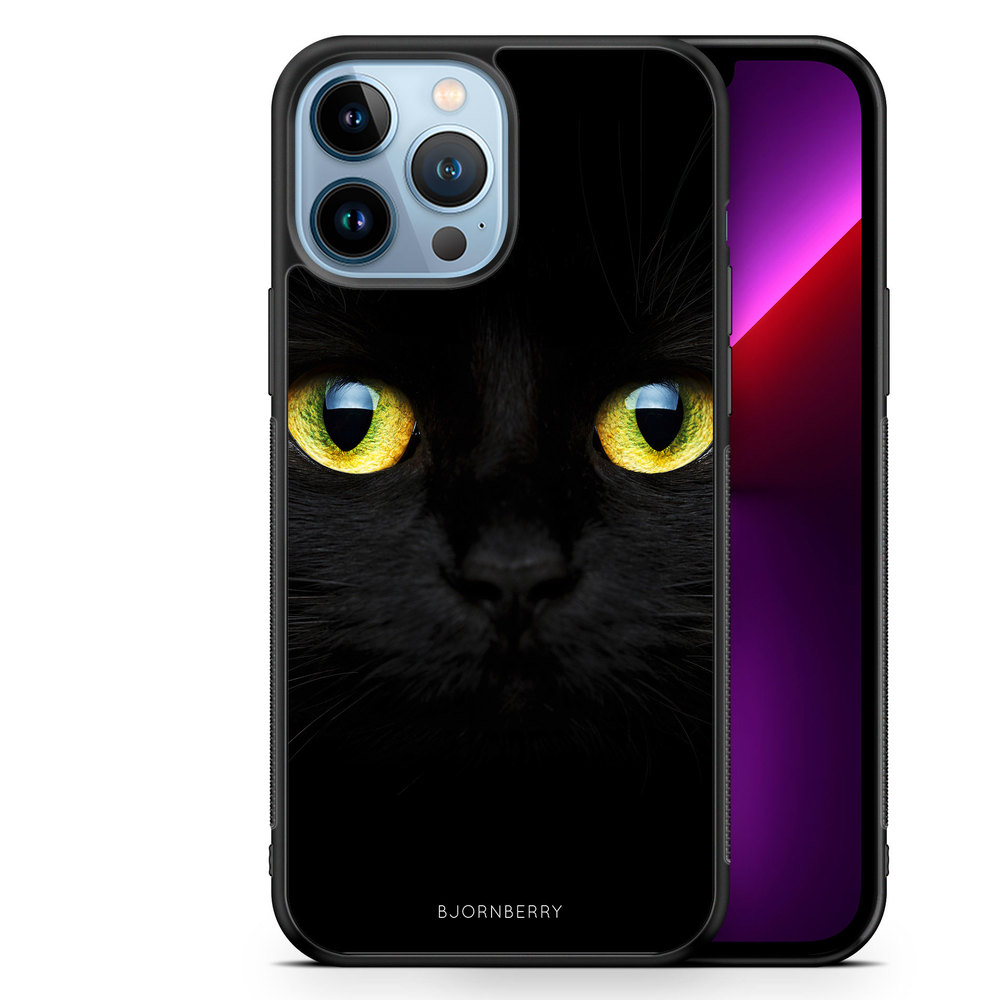 iPhone 13 Pro Max Case - Black Cat Close Up