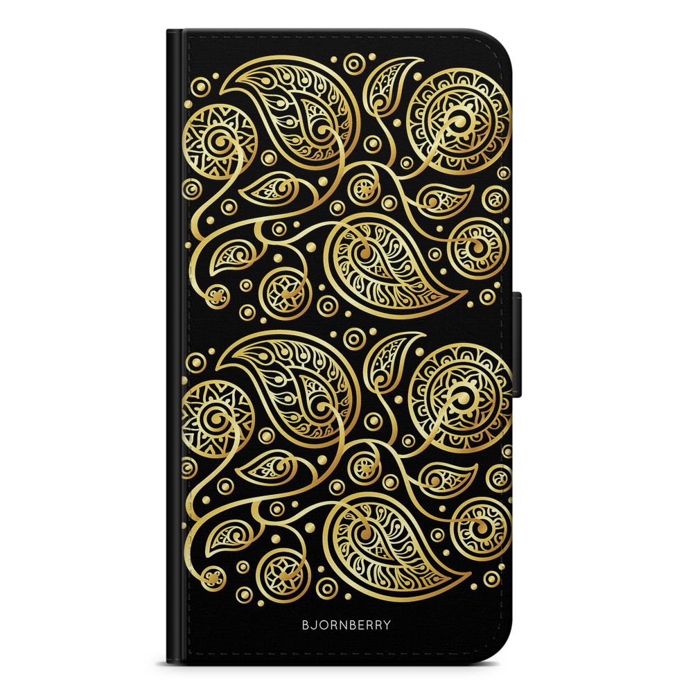 Sony Xperia 5 Plånboksfodral - Guld Blommor