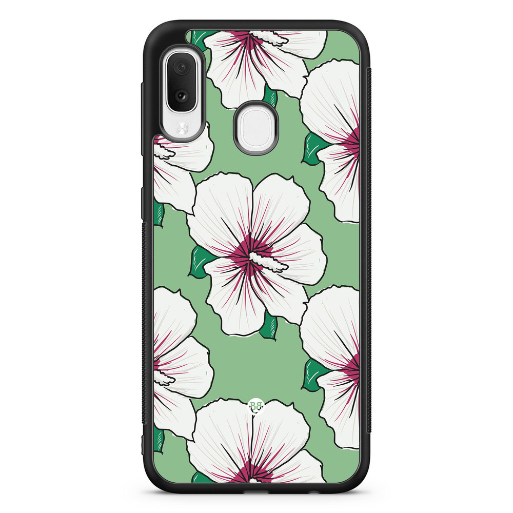 Samsung Galaxy A20e Case - Creamy White Flowers