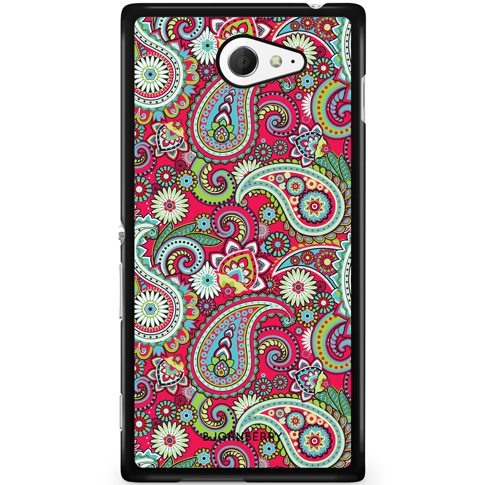 Sony Xperia M2 Aqua Case - Red Paisley
