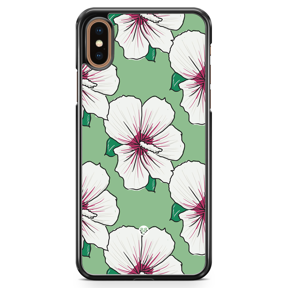 iPhone XS Max Skal - Gräddvita Blommor
