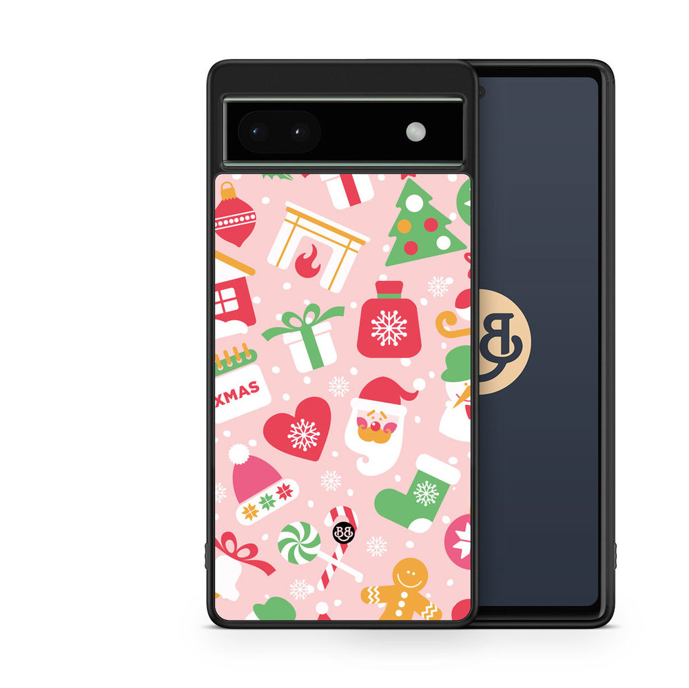 Google Pixel 6a Case - Pink Christmas