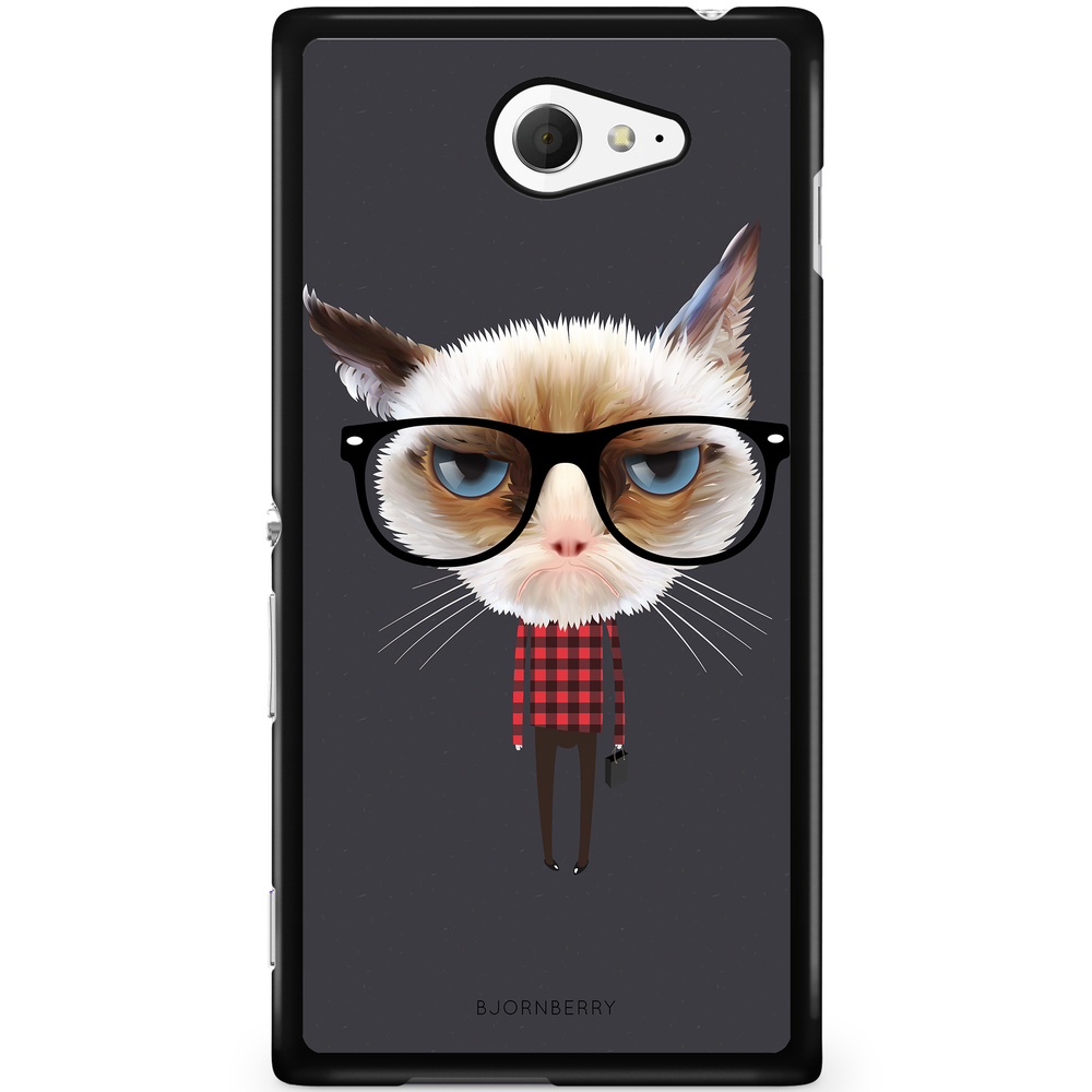 Sony Xperia M2 Aqua Case - Hipster Cat