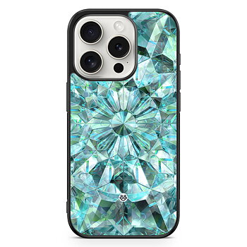 iPhone 15 Pro Skal - Gröna Kristaller