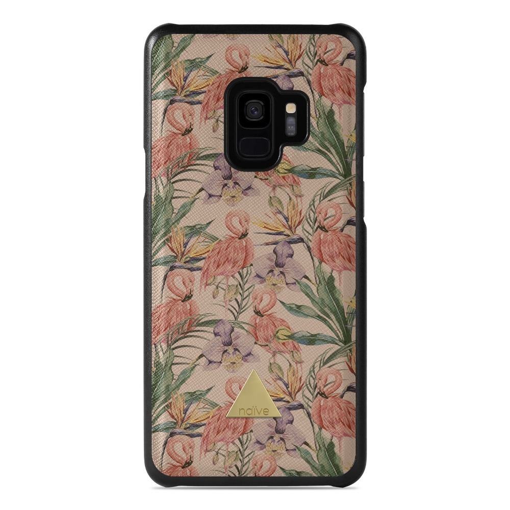Naive Samsung Galaxy S9 Case - Flamingos & Flowers