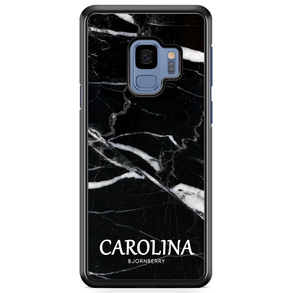 Samsung Galaxy S9 Case Custom - Black Marble Name