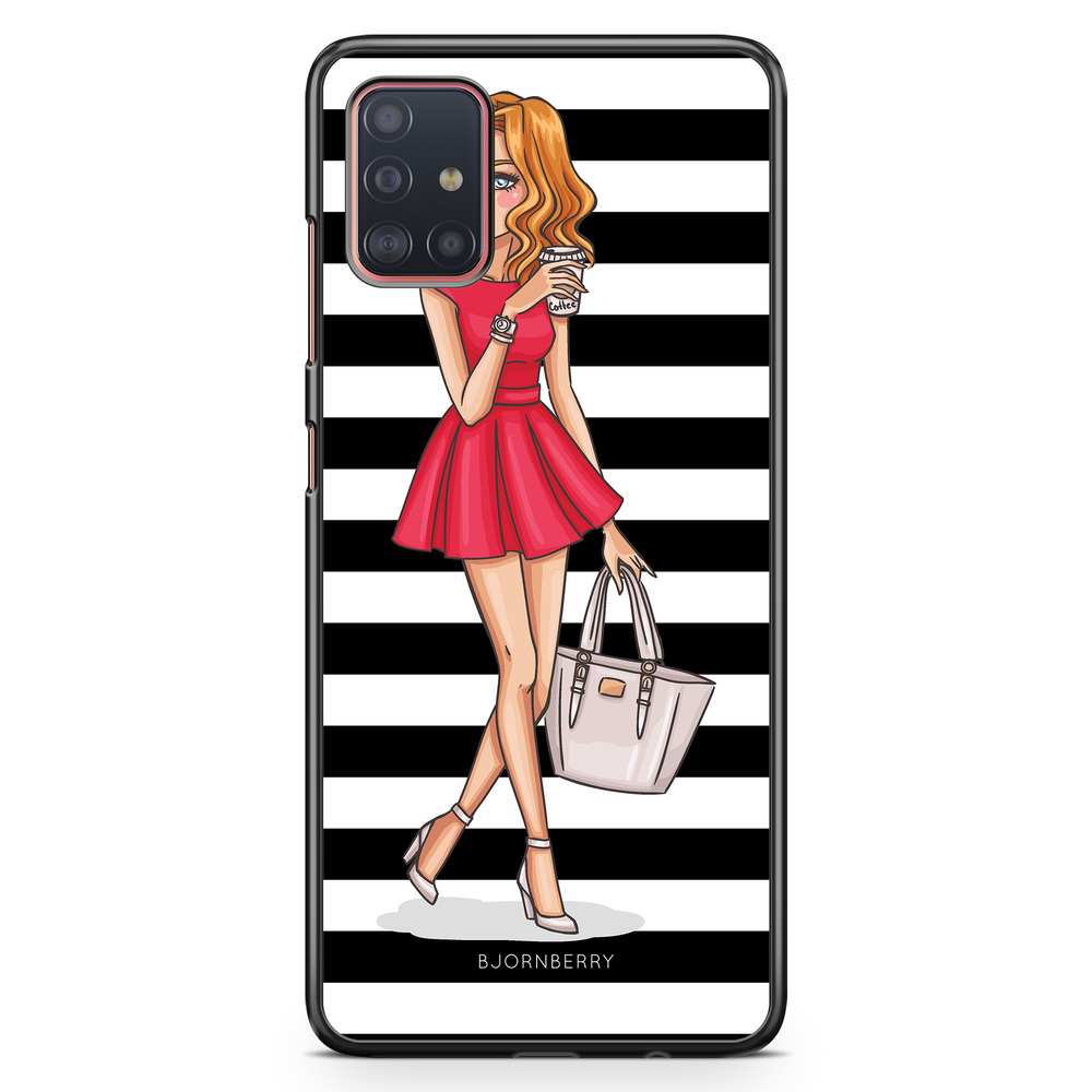 Samsung Galaxy A51 Skal - Modeskiss Dam Röd