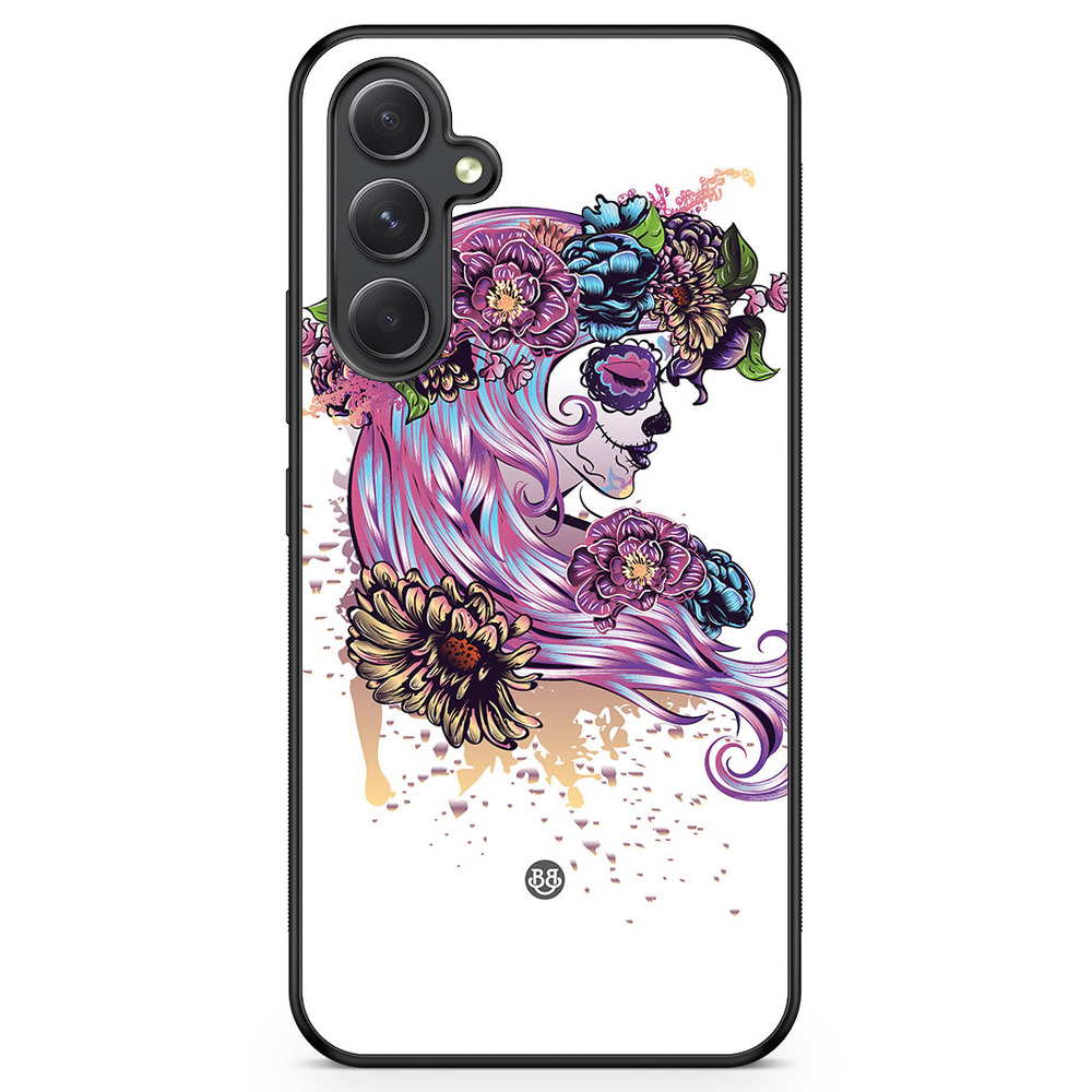 Samsung Galaxy A54 5G Case - Skull Girl Flowers
