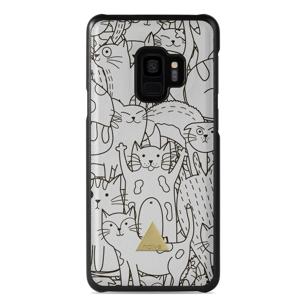 Naive Samsung Galaxy S9 Case - Cat Doodles
