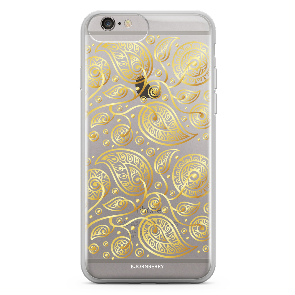 iPhone 6 Plus/6s Plus Fashion Skal - Guld Blommor