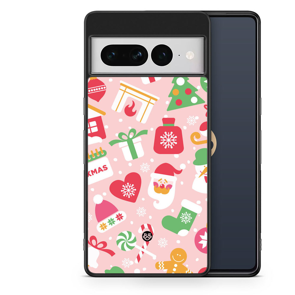 Google Pixel 7 Pro Case - Pink Christmas