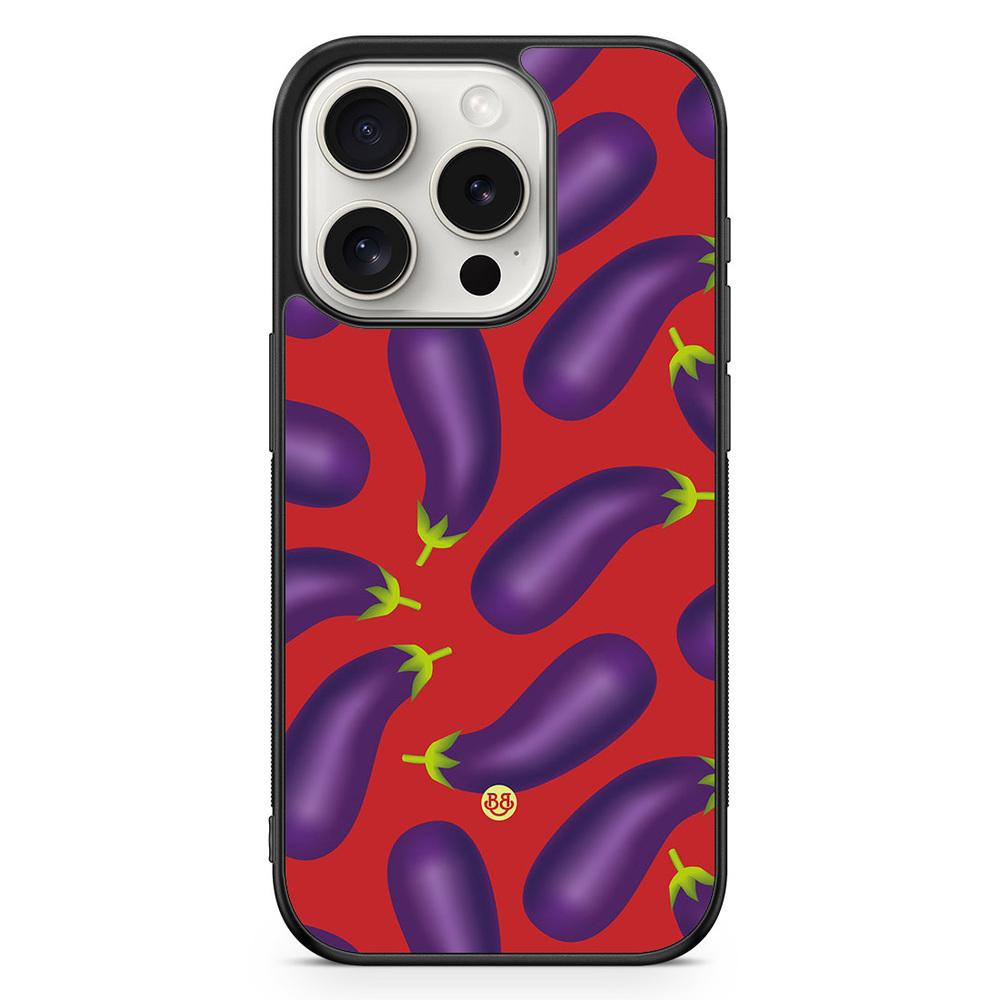 iPhone 15 Pro Case - Eggplant Pattern