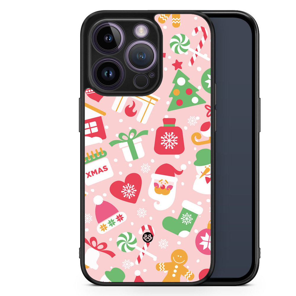 iPhone 14 Pro Case - Pink Christmas