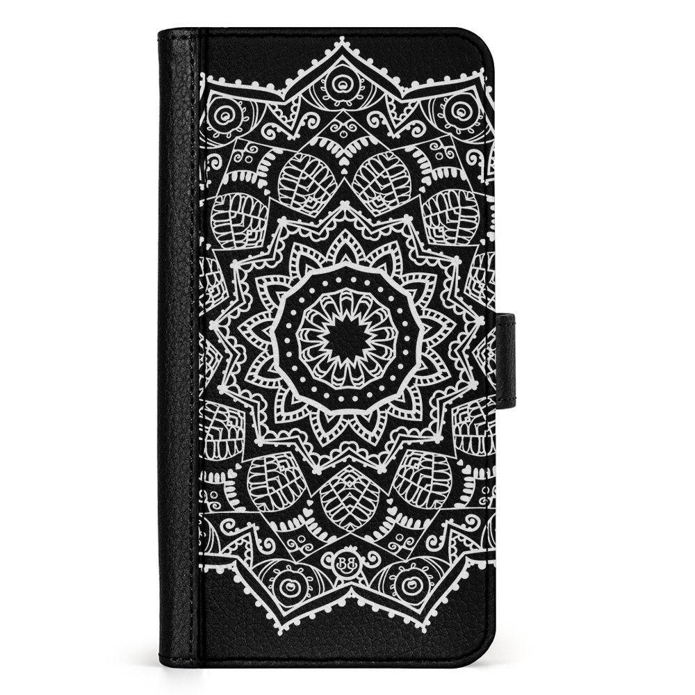 iPhone 16 Pro Max Wallet Case White Mandala BJORNBERRY