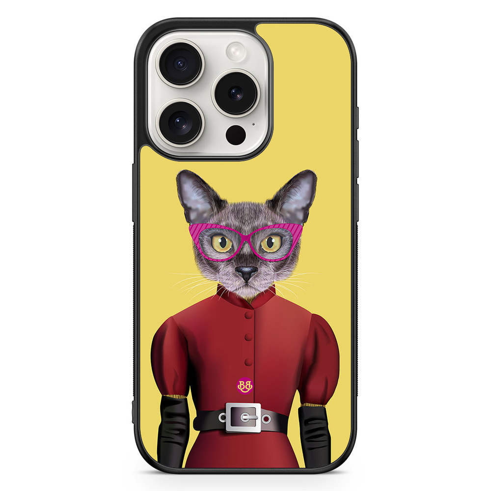 iPhone 15 Pro Case - Hipster Cat