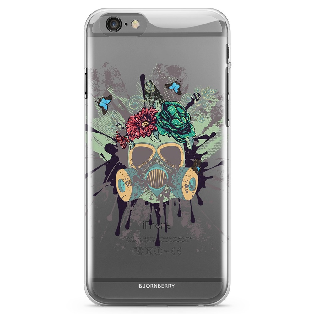 iPhone 6/6s TPU Case - Gas Mask Flowers
