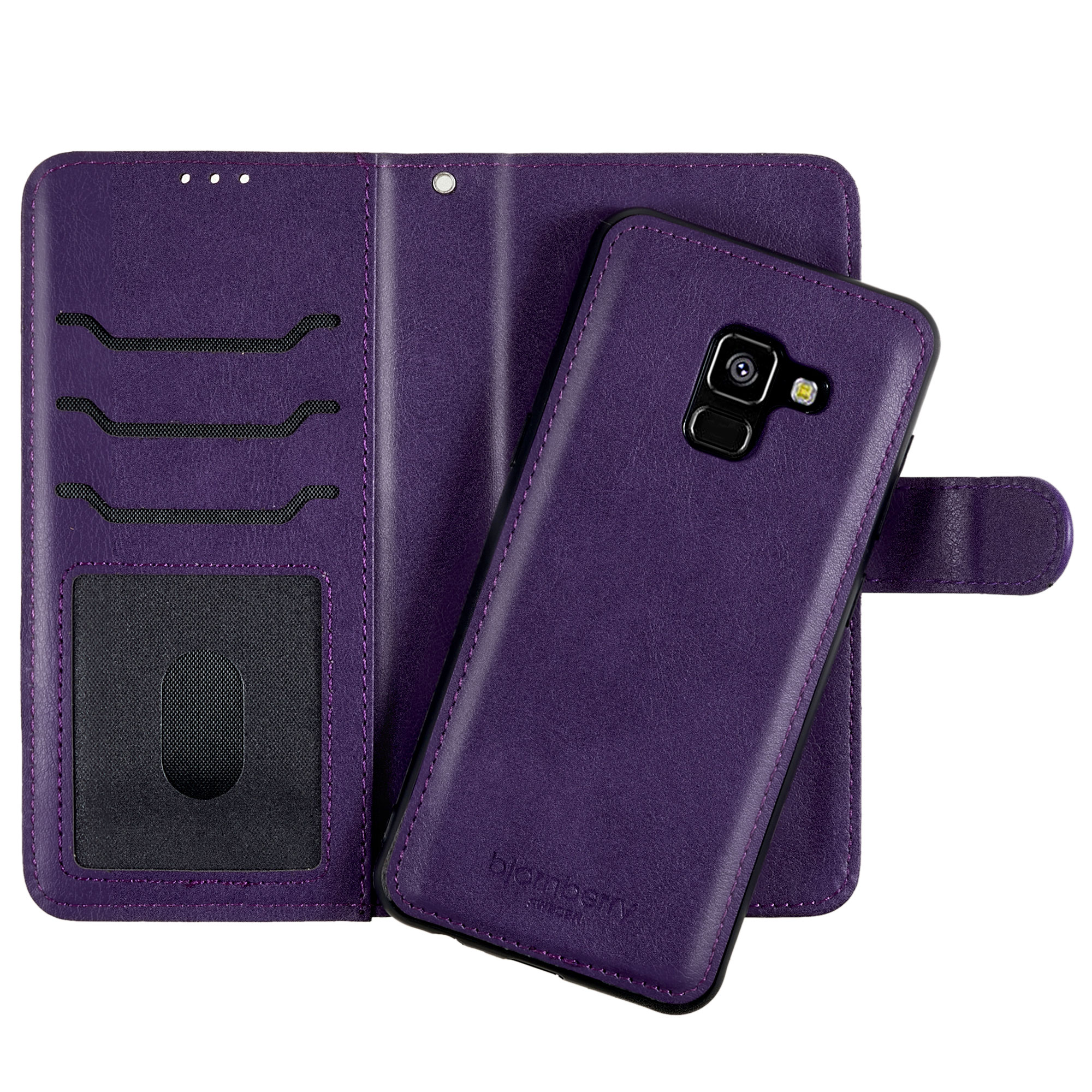 Samsung Galaxy A8 2018 Magnet Wallet Case MONOGRAM - Purple - 3
