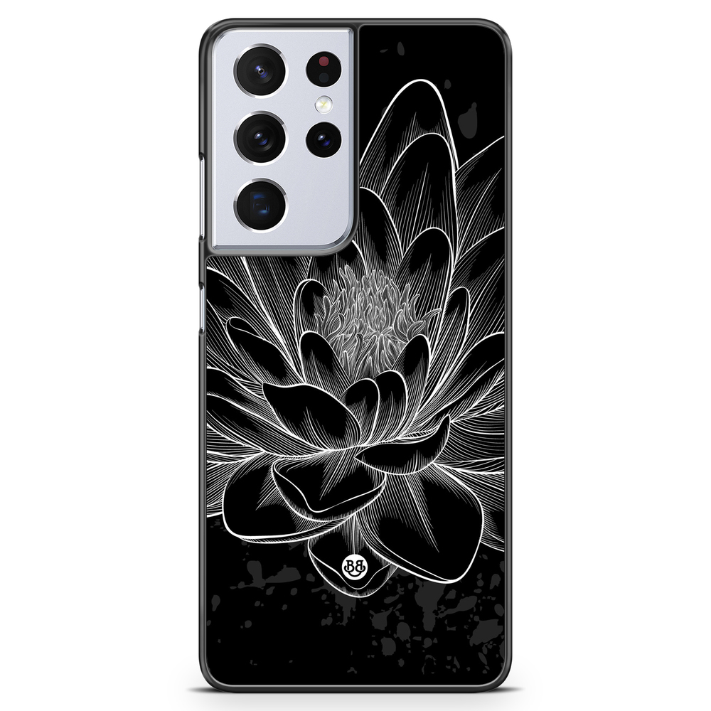 Samsung Galaxy S21 Ultra Case - Black/White Lotus