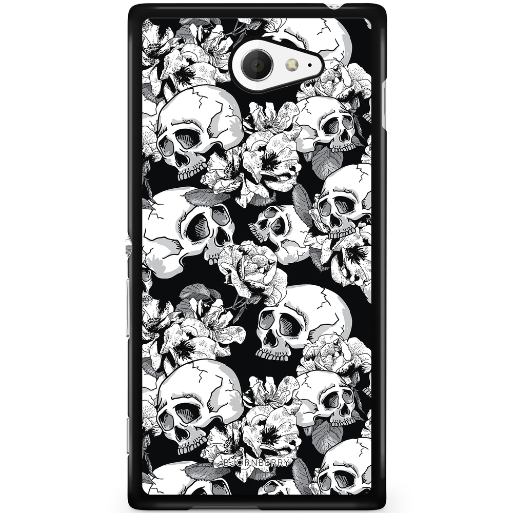 Sony Xperia M2 Aqua Case - Skull & Roses