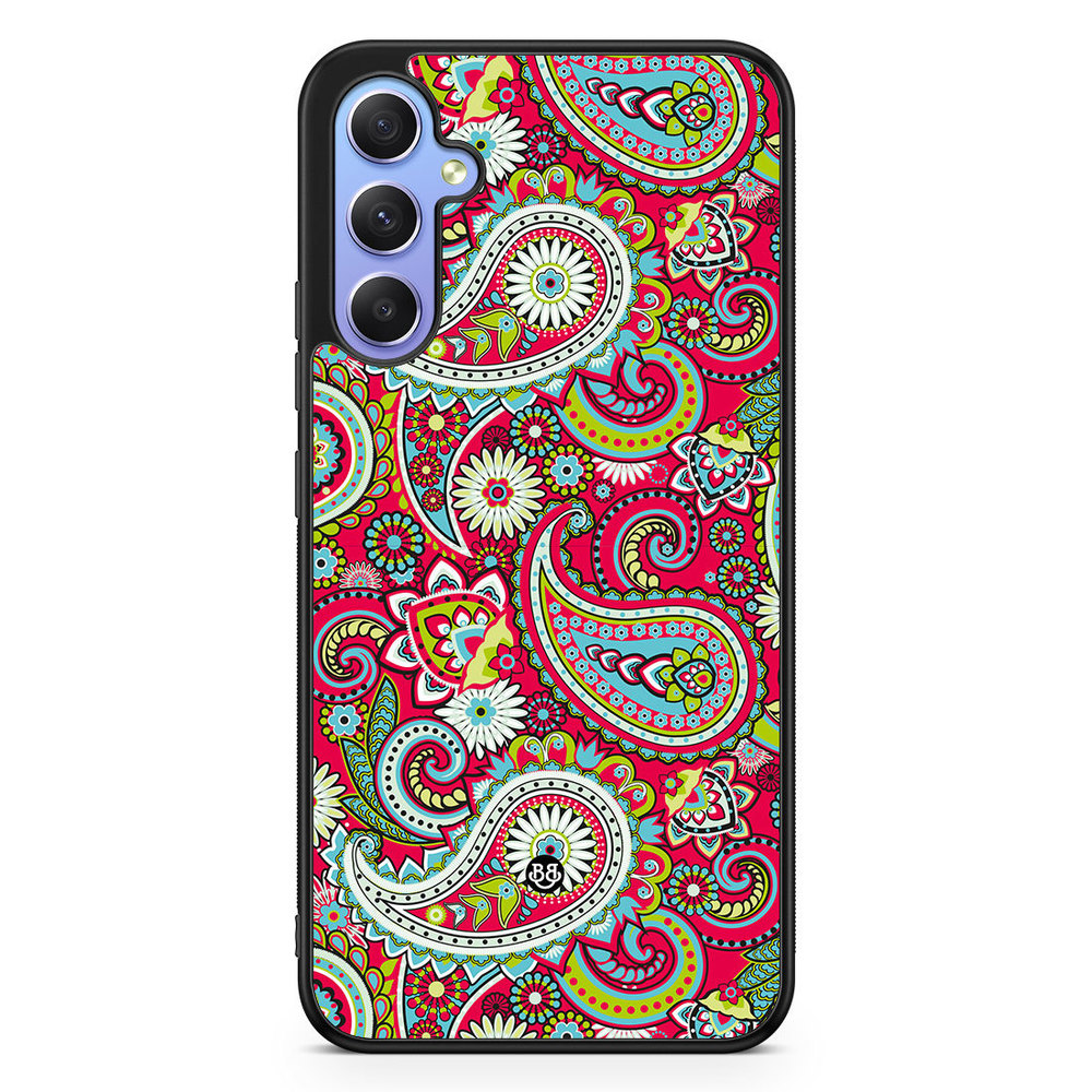 Samsung Galaxy A34 5G Case - Röd Paisley